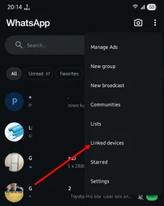 Whatsapp linked devices settings